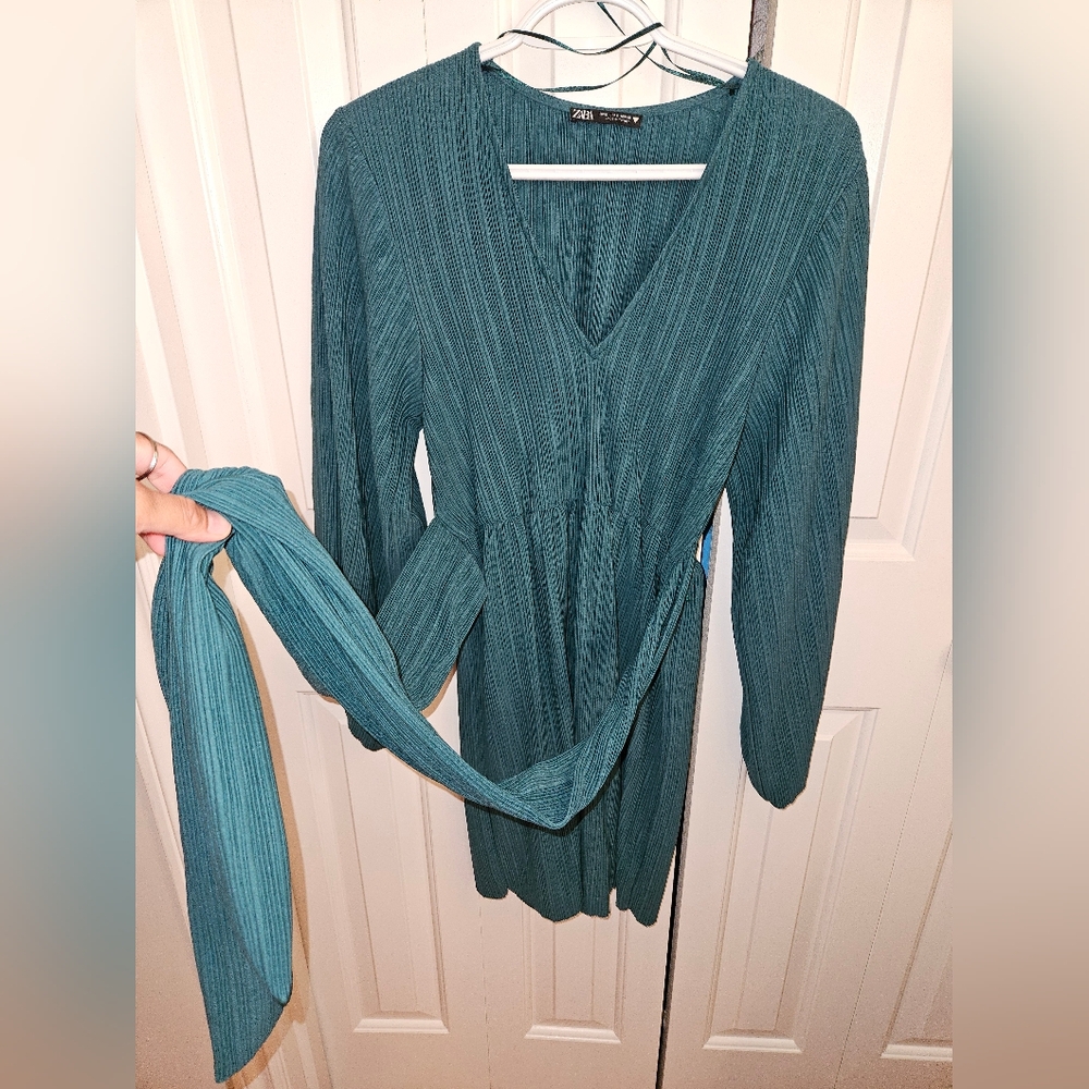 Zara Pleated Longsleeves Dress